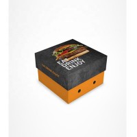 Kraft printing logo safe cardboard paper food packing Burger Box for food