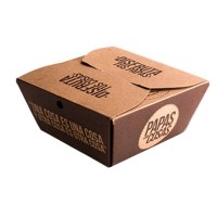 Chinese customized hot fast folding take away brown kraft paper food box