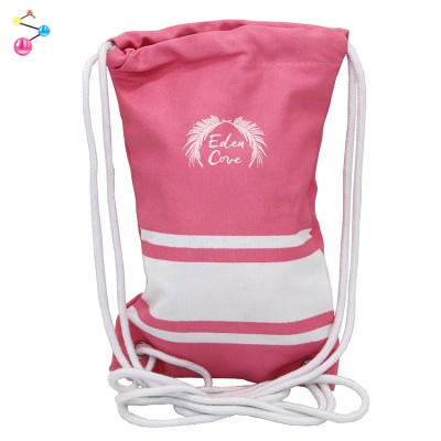 Manufacturers Promotional Fashion pink 100% Cotton Gift Drawstring Bags